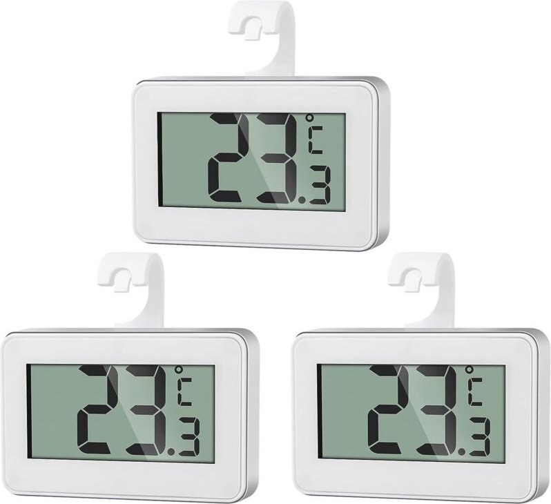 3X Kühlschrank-Thermometer Digital Thermometer Gefrierschrank Thermometer Kühlschrank Temperaturmesser Wasserdicht mit L...