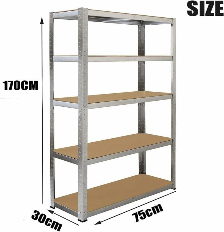 Lagerregal Kellerregal Werkstattregal Regal verzinkt belastbar bis 875kg, Größe: 170x 75 x 30 cm, Keller, Garage