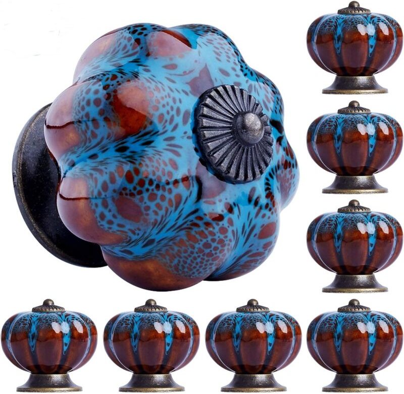 Schrankgriff, Schubladengriff, Keramik, 8 Stück, Küchenschranktürgriffe, Schrankknöpfe, Keramik-Schrankgriff