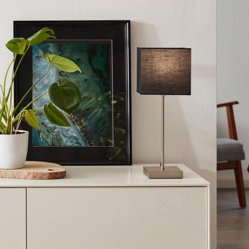 Lampe Aglae Tischleuchte Touchschalter anthrazit 1x D45, E14, 40W, geeignet für Tropfenlampen (nicht enthalten) Mit An/A...