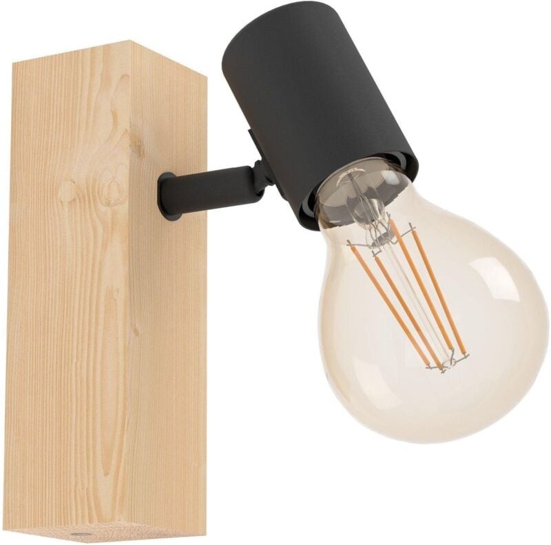 Wandlampe Townshend 3 schwarz natur E27 Lampen - Eglo