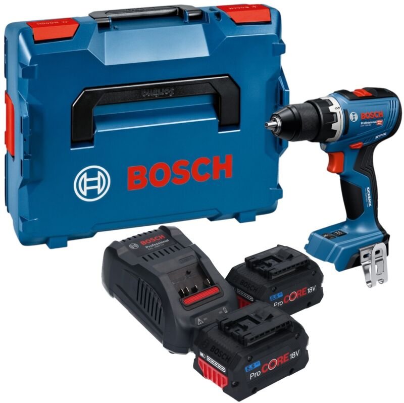 Bosch gsr 18V-65 Professional Akku Bohrschrauber 18 v 63 Nm Brushless + 2x ProCORE Akku 5,5 Ah + Ladegerät + L-Boxx