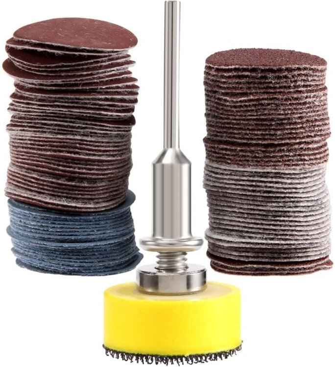 100Pcs 25Mm 1 Zoll Sander Disc Mit 1 Zoll Pad Platte + 1/8 Schaft