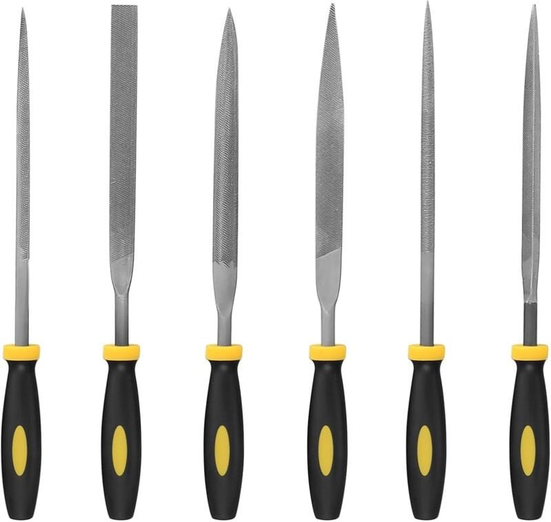 6-teiliges Feilenset, Feilen und Raspeln, Nadelfeilen, Diamant-Raspelfeilen, Reparatur für Holz/Metall/Werkstatt/Kunstst...