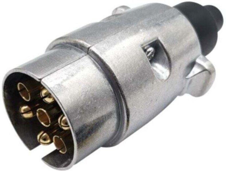 7-poliger Metallstecker für Anhängerkupplung, wasserdichter 7-poliger elektrischer Anschluss für Anhänger, 12-V-7-polige...