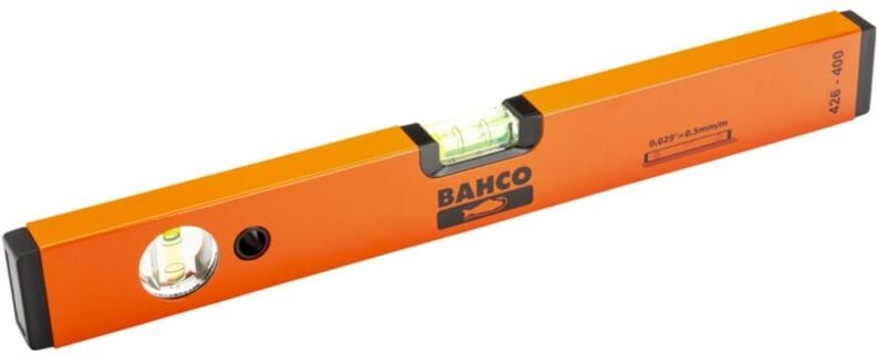 Rechteckige Wasserwaage aus eloxiertem Aluminium, zwei Libellen, 600 mm - Bahco