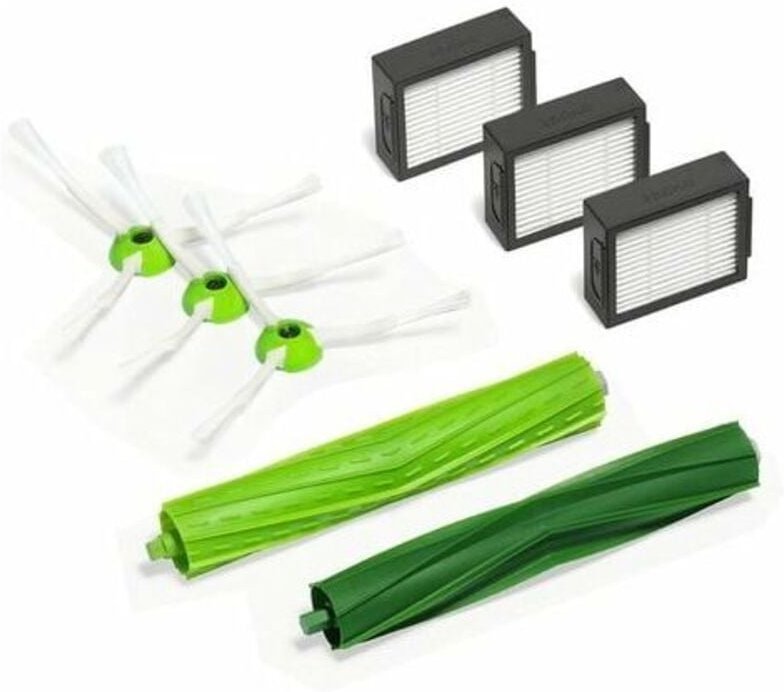 E- und I-Serie – Wartungsset für Roomba 3 Seitenbürsten – 3 hocheffiziente Filter – 1 Paar verwicklungsfreie Silikon-Abs...