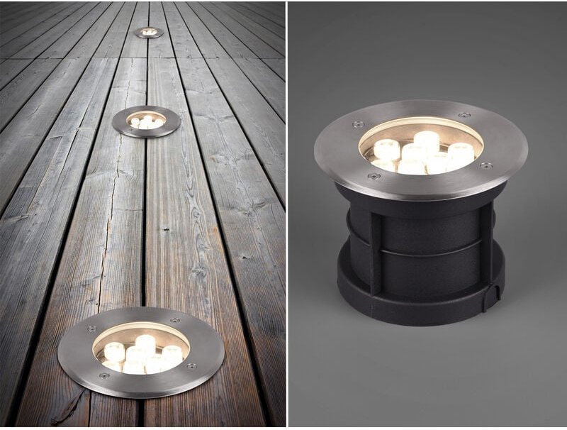 Trio - Runder Bodeneinbauspot belaja Edelstahl ø 16cm IP65 - Bodenstrahler für Einfahrt