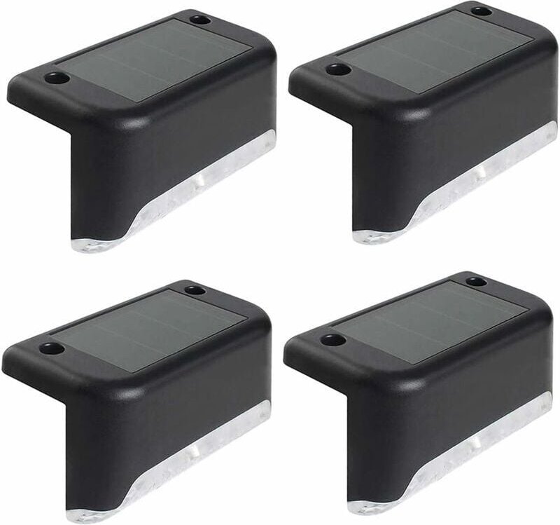 4er-Pack Solar-Terrassenleuchten, wasserdichte LED-Terrassenleuchten, solarbetriebene Außenleuchten für Terrassentreppen...