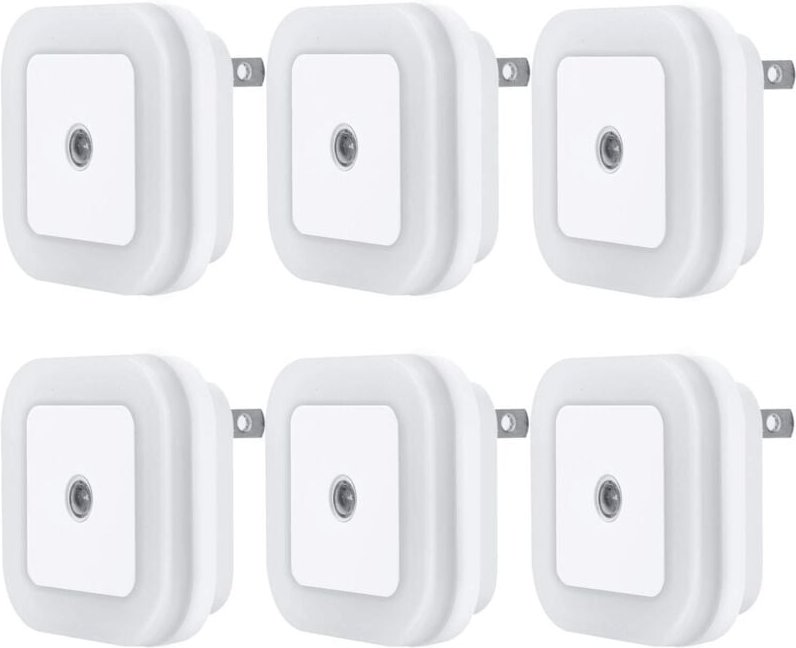 LED-Nachtlichtlampe mit intelligentem Dämmerungssensor, Tageslichtweiß, 0,5 w Plug-in, 6er-Pack