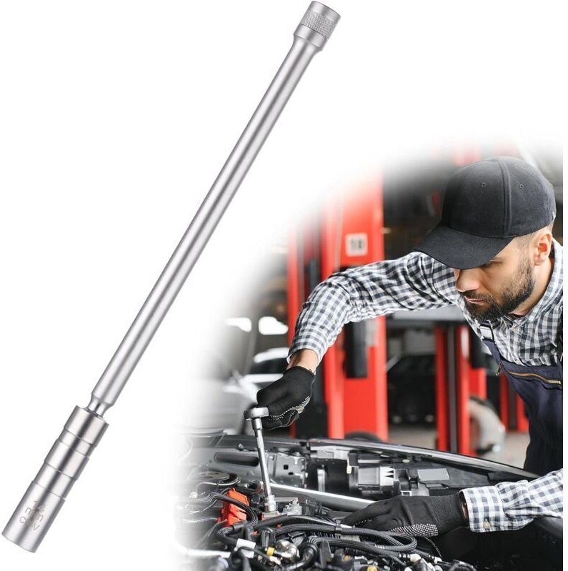 14-mm-Zündkerzensteckschlüssel, magnetischer Zündkerzenschlüssel, 360° drehbarer Zündkerzenschlüssel 3/8",