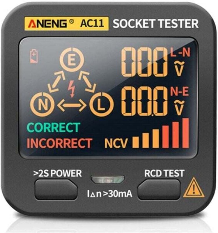 Steckdosentester Elektrischer Stromkreistester mit LCD-Anzeige Digitalanzeige Steckdosentester für die Überprüfung der V...