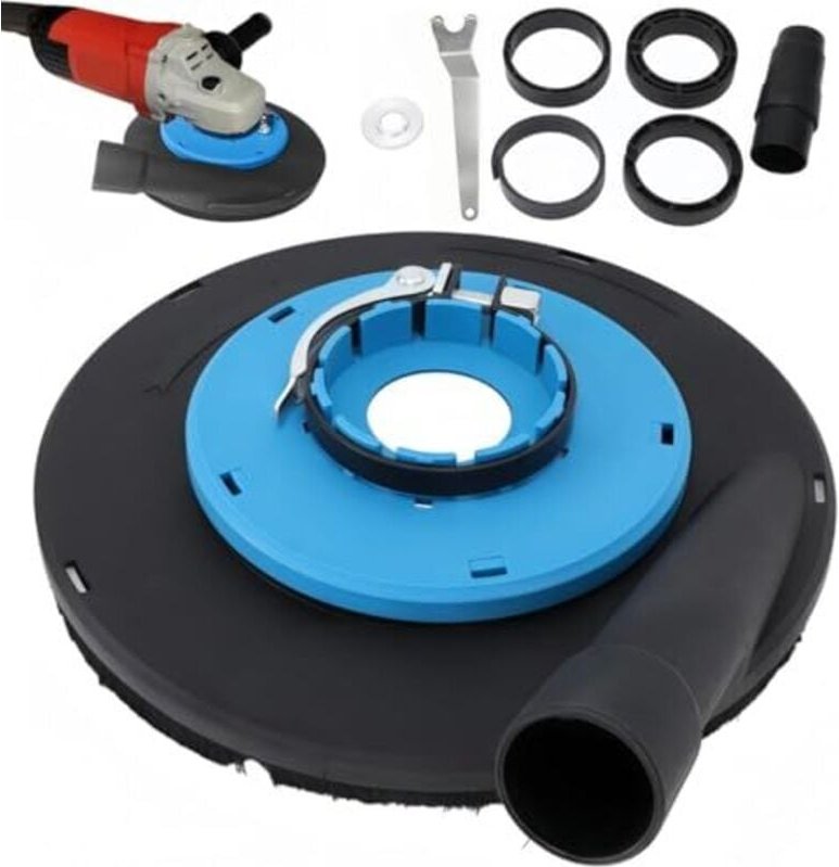 Profi-Absaughaube für 230 mm Winkelschleifer – Staubabsaug- und Auffangset, Betonschleifer, Staubschutzhaube für Betonfr...