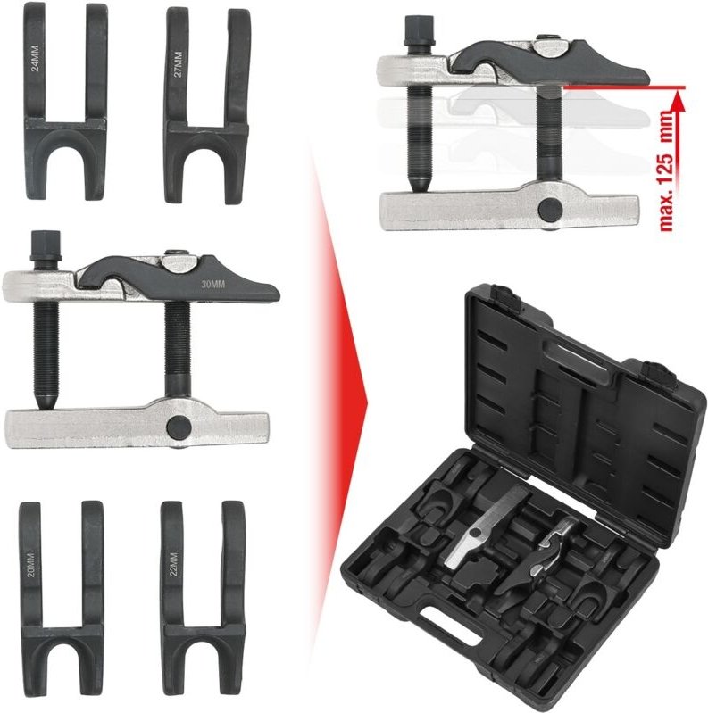 Ks Tools Universal Kugelgelenk-Ausdrücker-Satz mit auswechselbaren Gabeln, 7-tlg