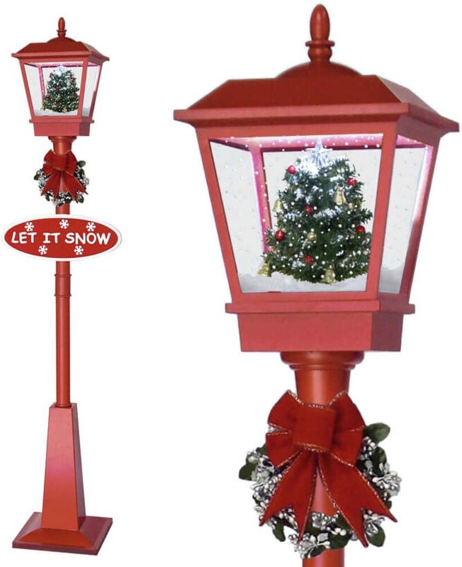 Wetterfeste Schneiende led Laterne 180cm - Weihnachtliche Laterne für Indoor- und Outdoorbereich