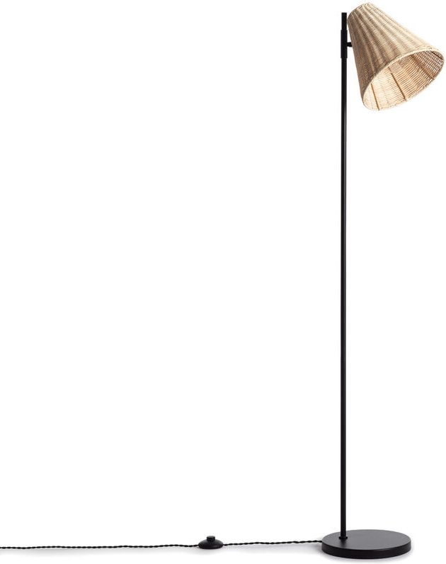 Efectoled - Stehlampe aus Metall und Rattan Cesto Schwarz