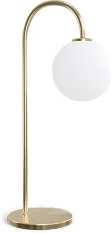 Ballon Globe Tischleuchte Messing, Opalglas, Dimmer am Kabel 1x G9