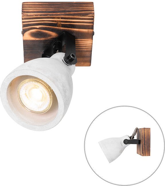 Industrieller Deckenstrahler Holz mit Beton - Creto