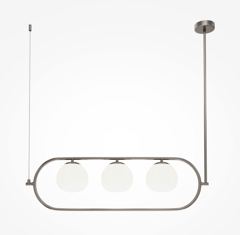 Erich Moderne 3-flammige Kugel-Pendel-Deckenleuchte Nickel E14 - Maytoni