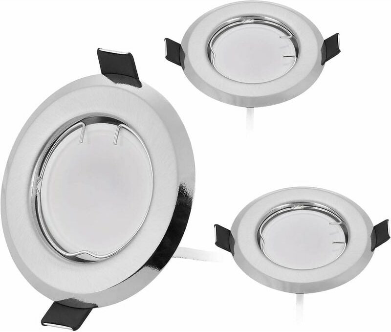 Set mit 3 ultraflachen LED-Einbaustrahlern mit 3 x 5 W, dimmbarem Leuchtmittel, 220-V-Spot-Modul, Bohrung 55 mm, dimmbar...