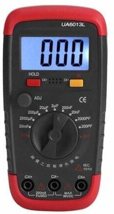 Professionelles Kapazitätsmessgerät, digitaler Kapazitätstester 0,1 pF - 20000 uF, mit Kapazitätsmessgerät mit LCD-Hinte...