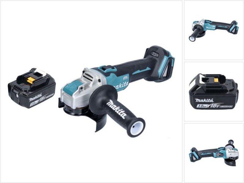 Dga 521 F1X1 Akku Winkelschleifer 18 v 125 mm x-lock Brushless + 1x Akku 3,0 Ah - ohne Ladegerät - Makita