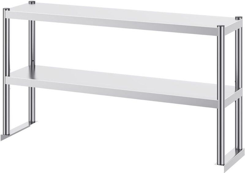 12 x 72 Zoll Doppel-Aufsatzregal aus Edelstahl, höhenverstellbar. Ideal für die Vorbereitung in Küche, Restaurant und We...
