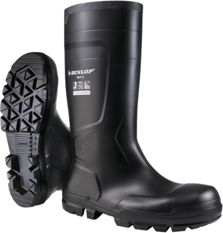 Sicherheits-Stiefel Work-It Full Safety Gr. 38 pvc schw S5 sr, NB2HD01 - Dunlop