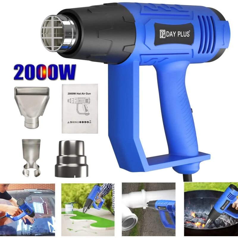 2000 Watts Heißluftgebläse Heißluftfön Heizluftpistole 2 Stufen Heißluftpistole