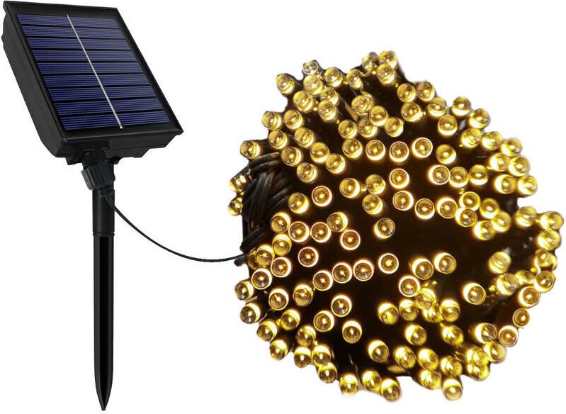 Solar-Lichterketten Außen Lichterwand Warmweiß 100m Lichtervorhang Solarlichterkette 8 Modi Wetterfest Led Weihnachtsbel...