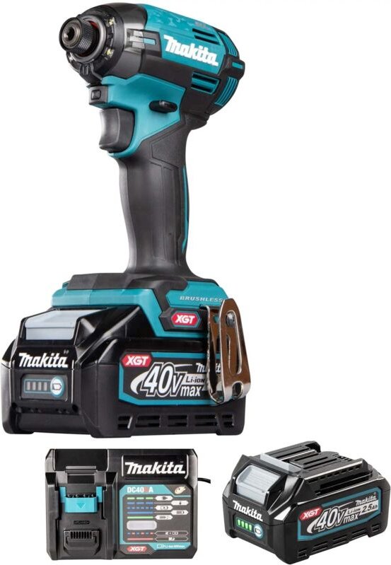 Werkzeug - 40V Akku-Schlagschrauber, 2x Li-Ion xgt 2,5 Ah, Ladegerät TD002GD201 - Makita