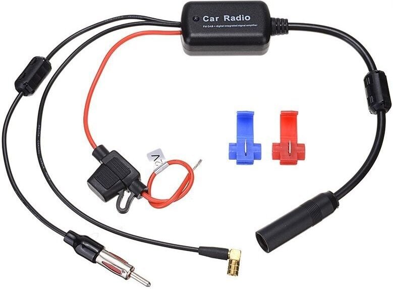 Geeignet für FM/AM/DAB/DAB+ Autoradio-Antennenverstärker, 12V-24V Autoradio-Antennensignalverstärker, SMB-zu-DIN-Splitte...
