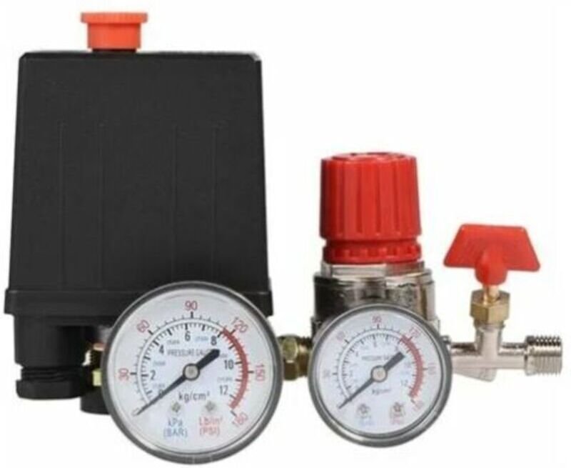 Druckschalterventil für Luftkompressor, Luftkompressor mit Reglern, Manometer (Kunststoff-Manometer)