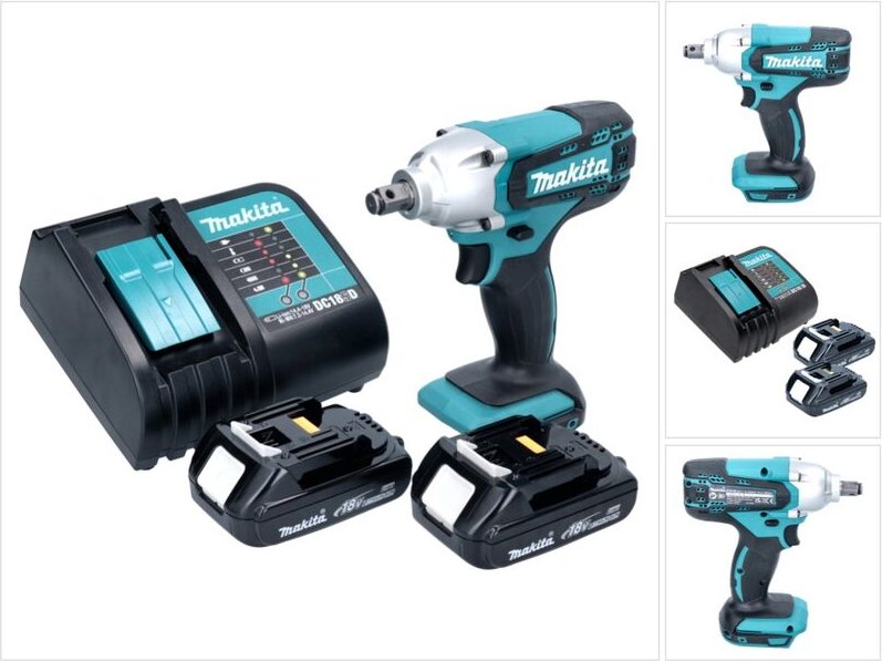 Makita DTW 190 SY Akku Schlagschrauber 18 V 1/2" 190 Nm + 2x Akku 1,3 Ah + Ladegerät