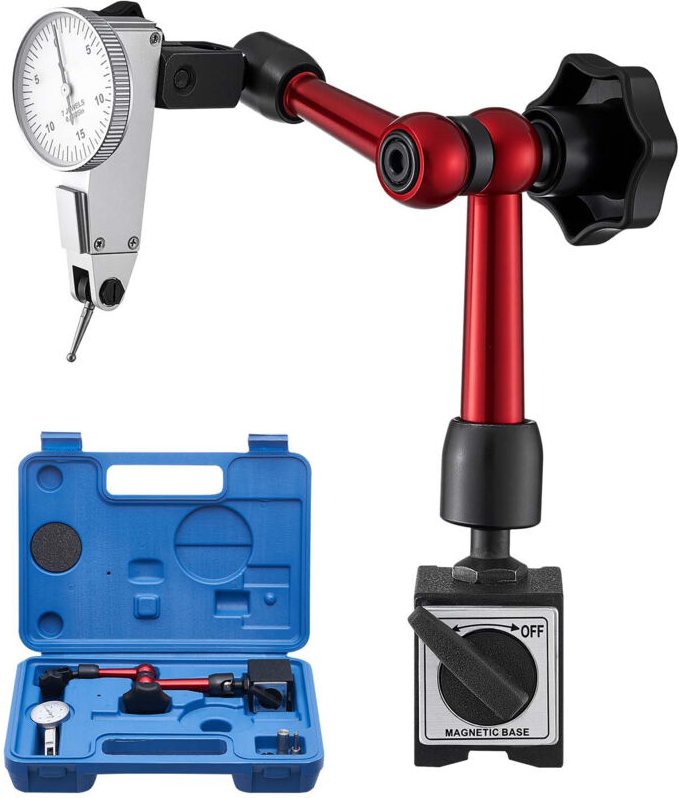 Mophorn Messuhr mit Magnetstativ & Transportkoffer, 0,01 mm Präzision, Messbereich 0–0,76 mm, Mikrokugelgriff für Arbeit...