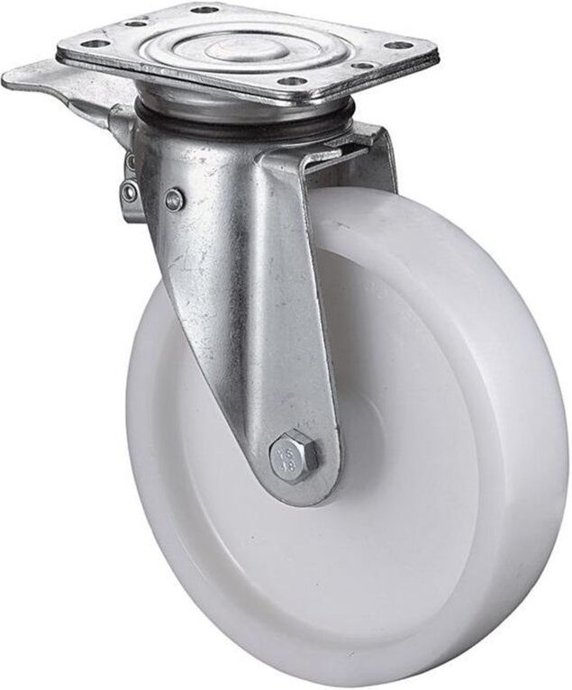 Schwerlastlenkrolle D.125mm Trgf.300kg m.Festst.Ku.105x85mm BS ROLLEN