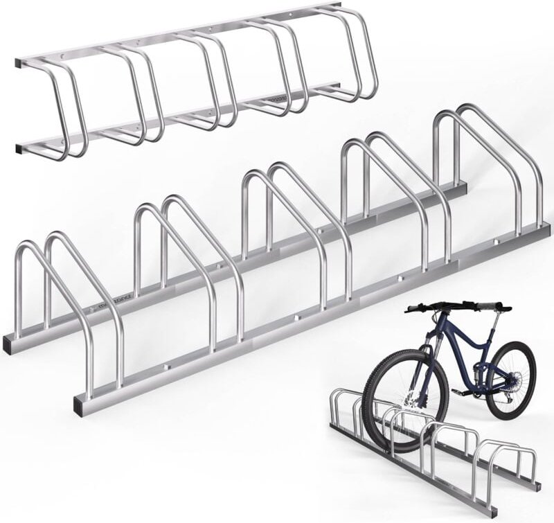 Thumbnail - Monzana - Fahrradständer für 2-6 Fahrräder 30-65 mm Reifenbreite rostfreier Stahl selbstsichernde Schrauben Mehrfachstän...