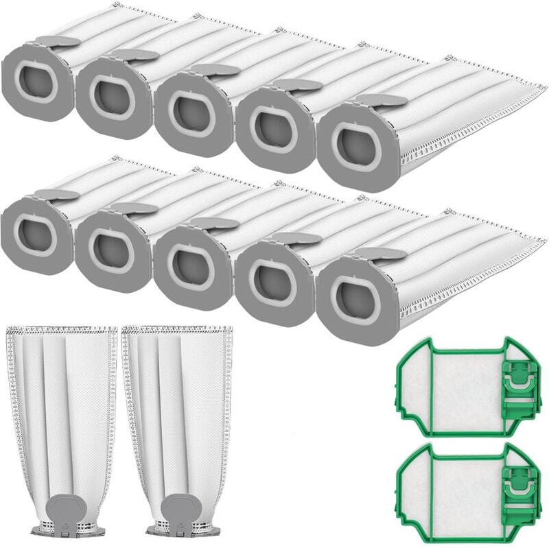 Beutelset kompatibel für Kobold VK7S VK7 FP7S FP7-12 Mikrofaser-Staubsaugerbeutel + 2 Motorfilter
