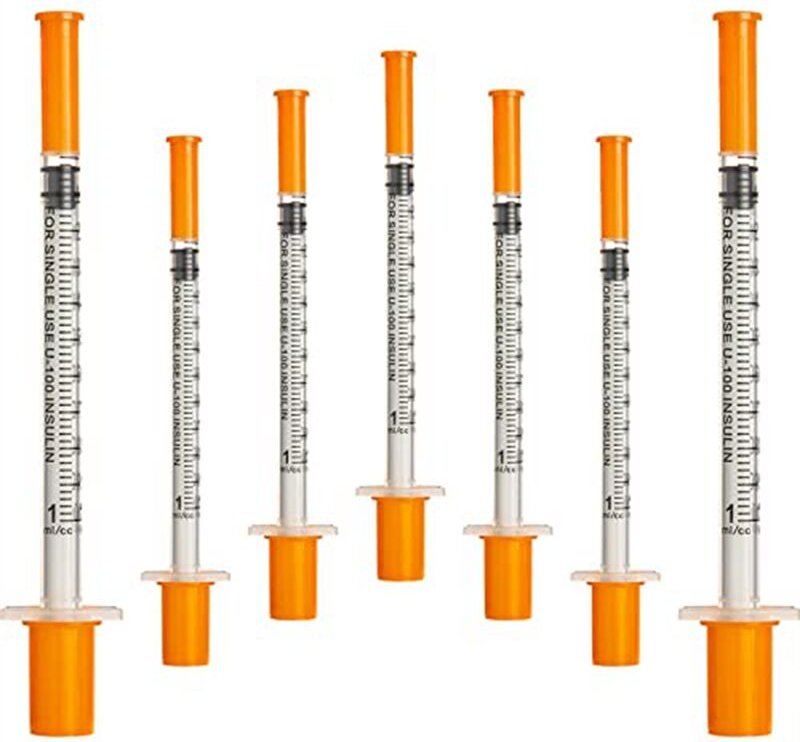 50 StüCk/Packung 1-Ml-Spritze mit 30 G (8 Mm ) Laborbedarf, Einzeln Versiegelte Verpackung