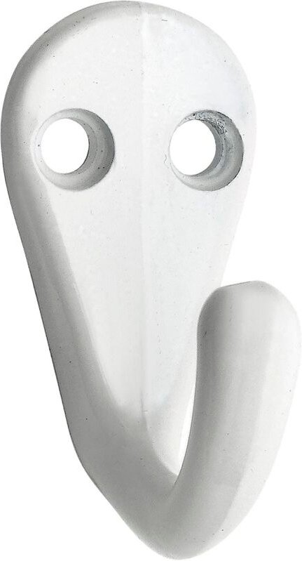 Einfachhaken Bata Breite 20 mm, Höhe 41 mm, Aluminium weiß beschichtet