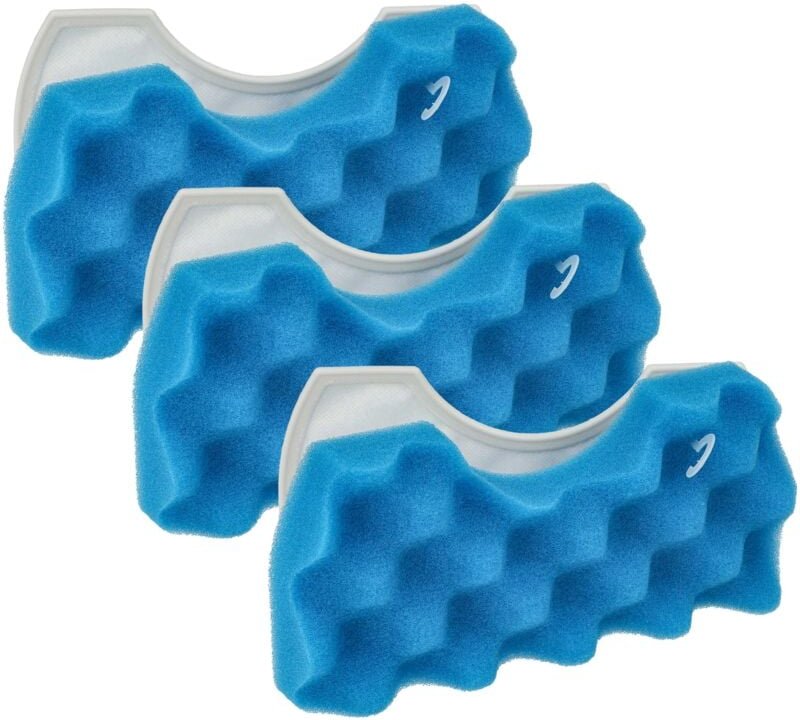 vhbw 3x Schaumstoff-Filter, 3x Mikrofilter kompatibel mit Samsung VCC4580V32/XEN, VCC4580V32/KEN, VCC43E0V3B/XEN, VCC439...