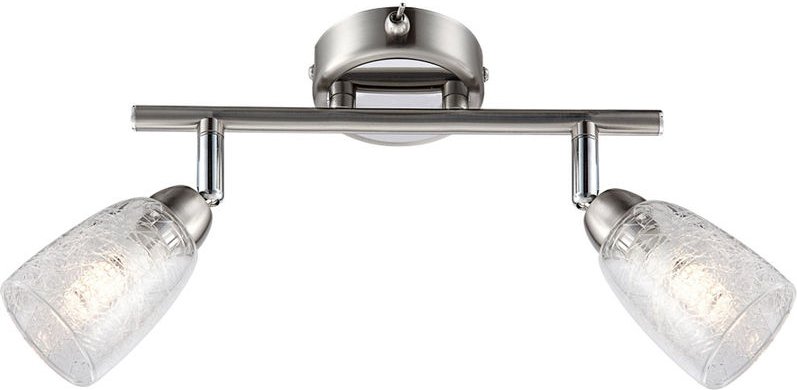 Globo - Deckenlampe Deckenleuchte Spotlampe Spotleuchte Wohnzimmerlampe, 2 Flammig Spots beweglich, Chrom Nickel matt si...