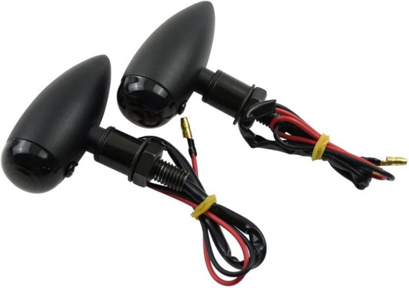 Linghhang - Paar (schwarze Schale) Motorrad-Blinker, Metall-Kontrollleuchten, Mini-Bernsteinbirne, Universal-Blinker-Lic...