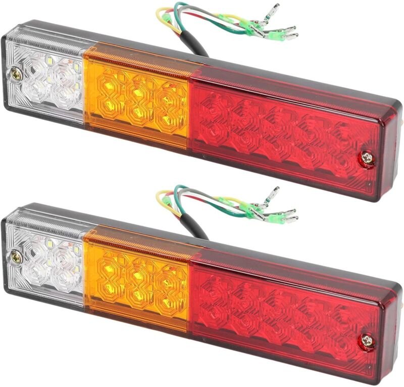 Paar rechteckige Anhänger-Rücklichter mit 20 LEDs, wasserdichte hintere Seitenmarkierungsleuchte für Wohnmobil, LKW und ...