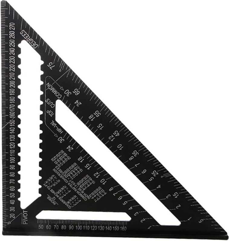Sollbry - 30 cm Dreieck-Winkelmesser aus Aluminiumlegierung, Zimmermannsquadrat, metrisches Dreieck, professionelles Tis...