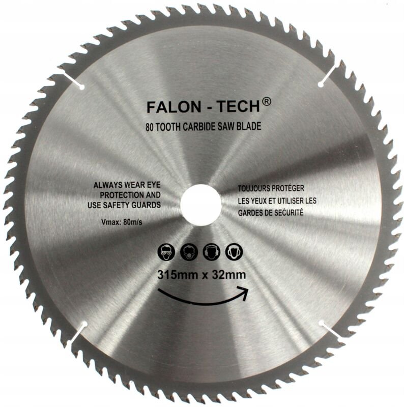 Hartmetallbestücktes Sägeblatt für Holz 315 mm x 32 mm 80T Falon-Tech