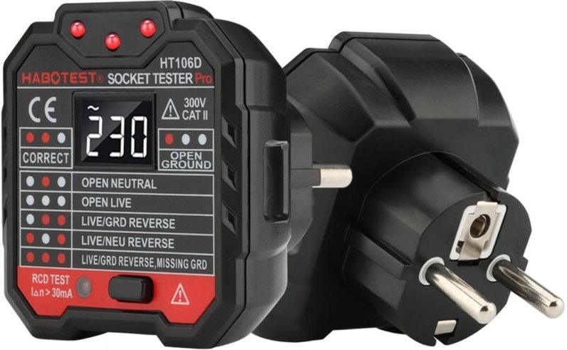 Netzsteckdose-Tester Elektrisches Meter Lcd-Anzeige Rcd-Led-Test