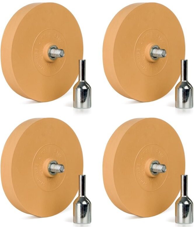 4er-Pack 3,5--Radiergummi, Aufkleberentferner, Radiergummi, Klebstoffentferner mit Adapter, Gummi-Radiergummi für Bohrma...