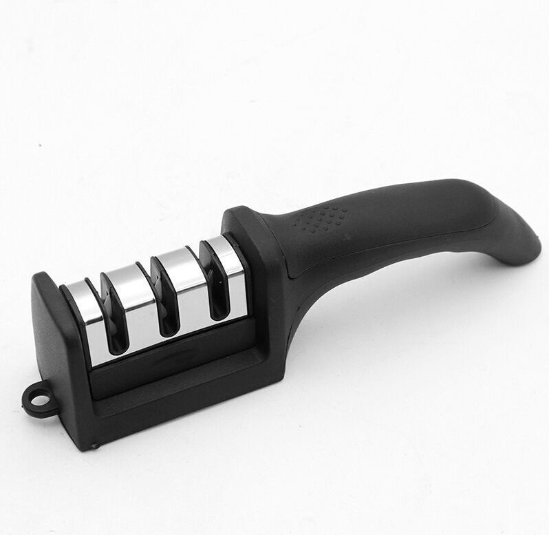 Manueller Messerschärfer und Klingenschärfer, 3 Stufen zum Polieren, Schärfen und Reparieren von Küchenmessern, Zubehör