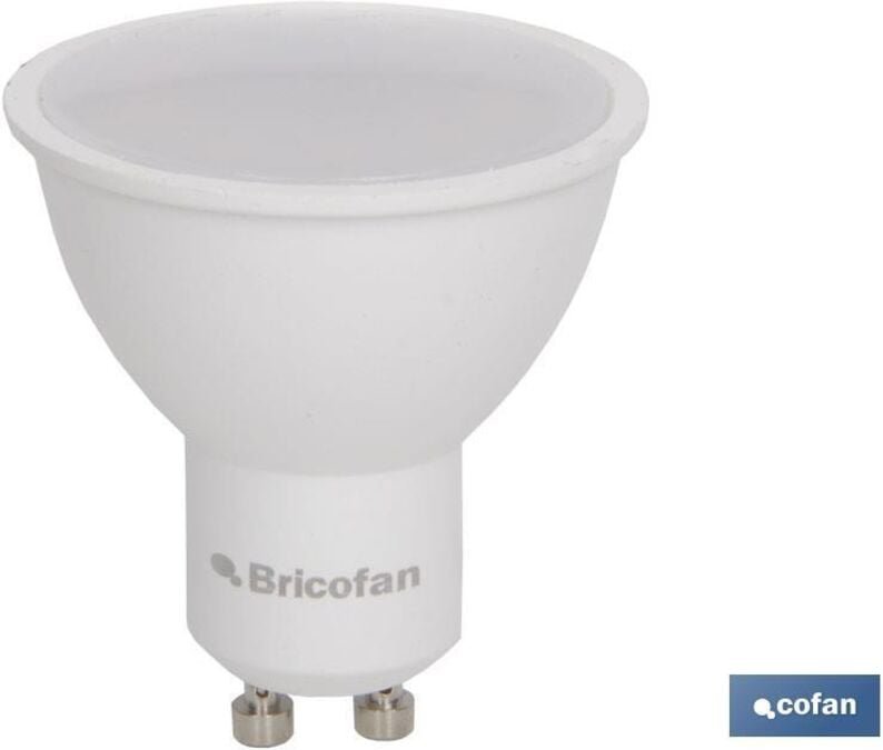 Dichroitische LED-Glühbirne GU-10 (5W 3000K 400lm) IP20 Ø5x5,7cm aus Aluminium und weißem Acryl